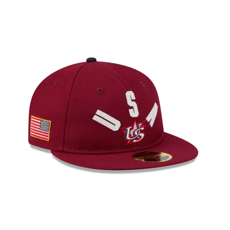 USA Classic Script Retro Crown 59FIFTY Fitted Hat sold by New Era