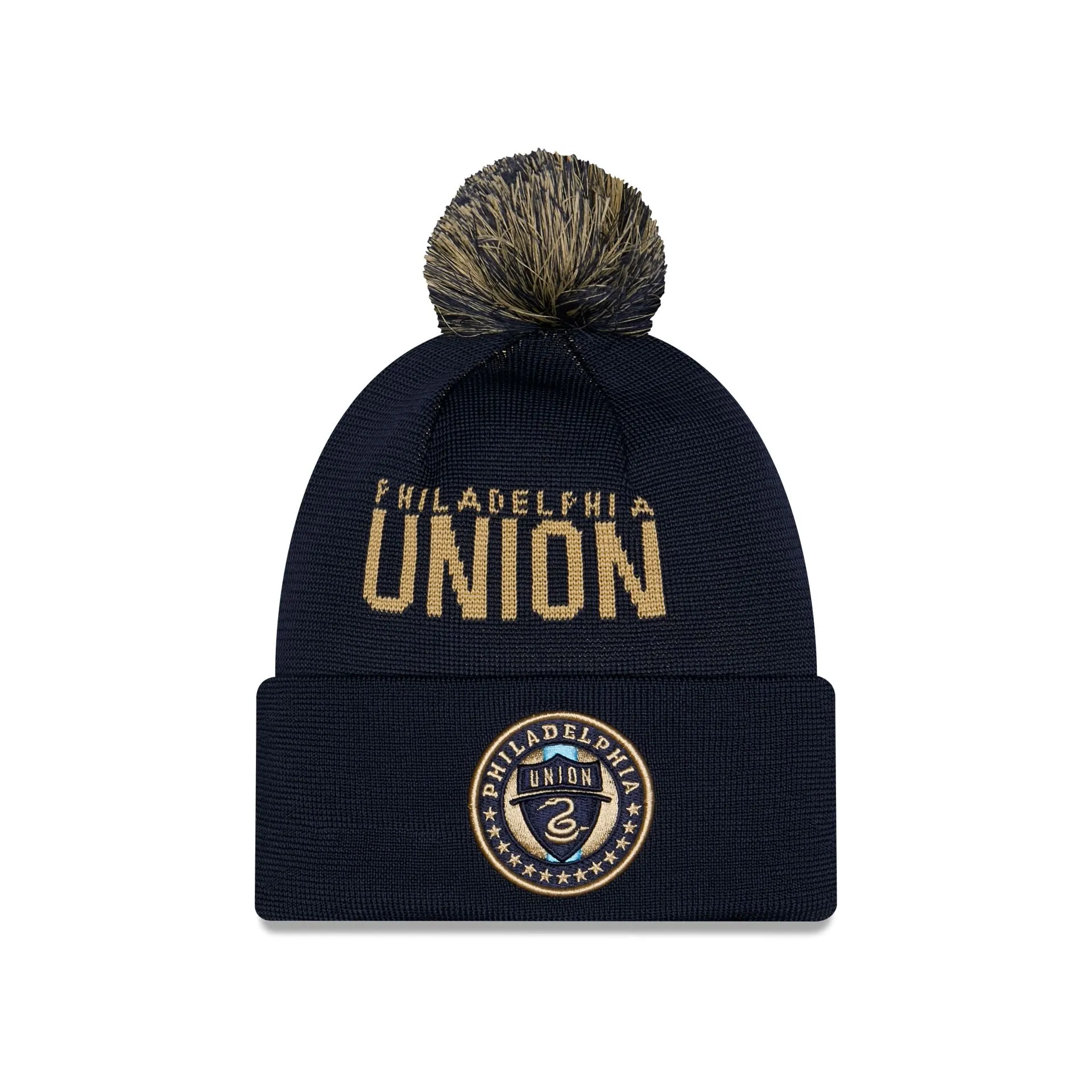 Philadelphia Union 2026 Jersey Hook Pom Knit Hat sold by New Era