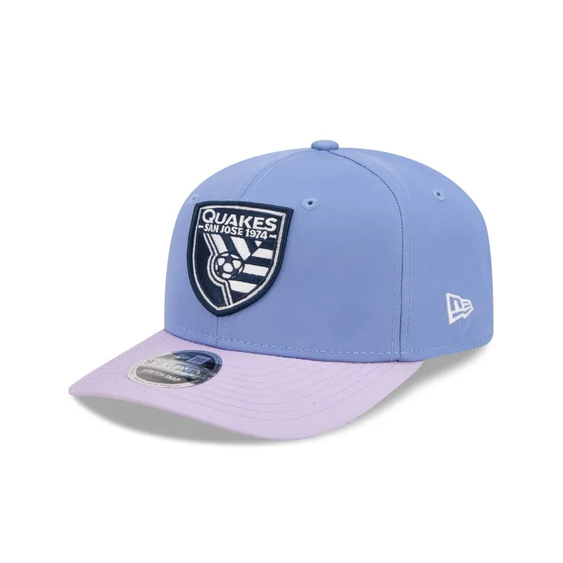 San Jose Earthquakes 2026 Jersey Hook 9SEVENTY Stretch-Snap Hat sold by New Era
