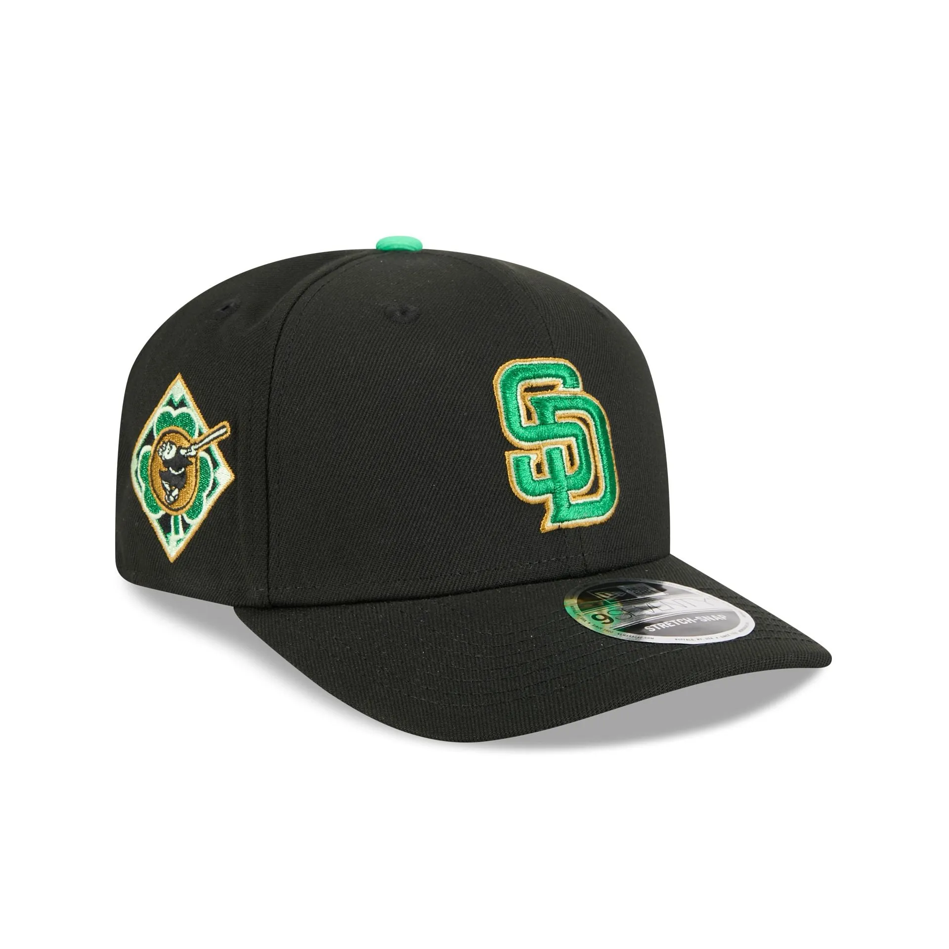 San Diego Padres St. Patrick's Day 2026 9SEVENTY Stretch-Snap Hat sold by New Era