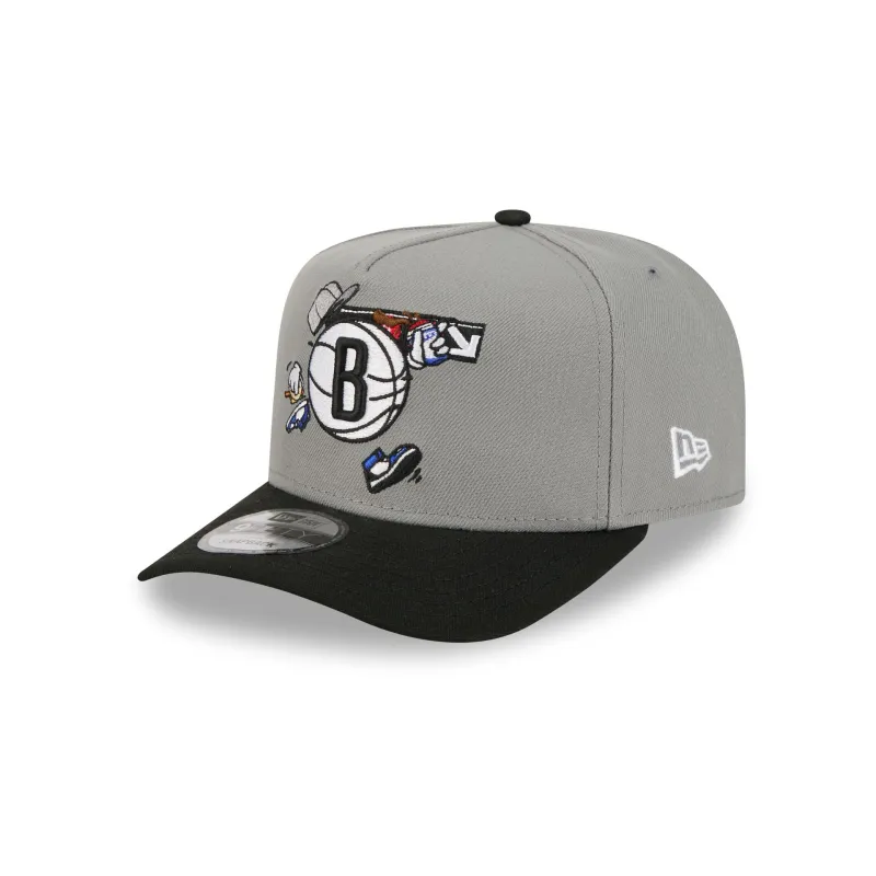 Brooklyn Nets Cartoon 9FIFTY A-Frame Snapback Hat sold by New Era