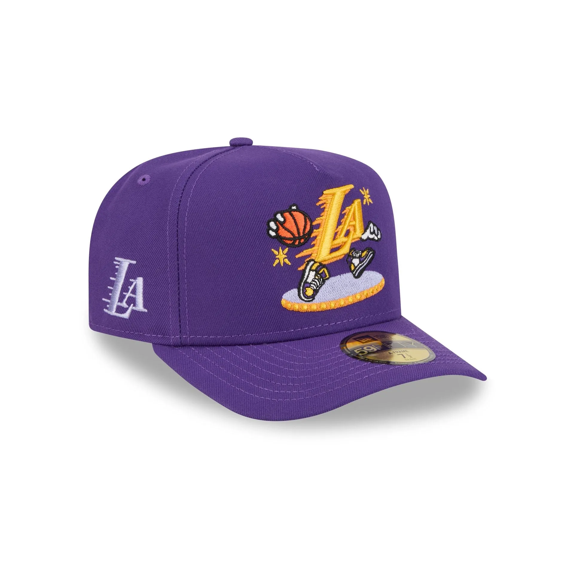 Los Angeles Lakers Cartoon 59FIFTY A-Frame Fitted Hat sold by New Era