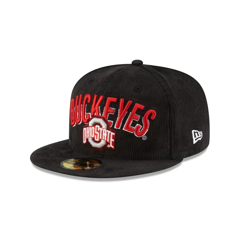 Ohio State Buckeyes Black Corduroy 59FIFTY Fitted Hat sold by New Era