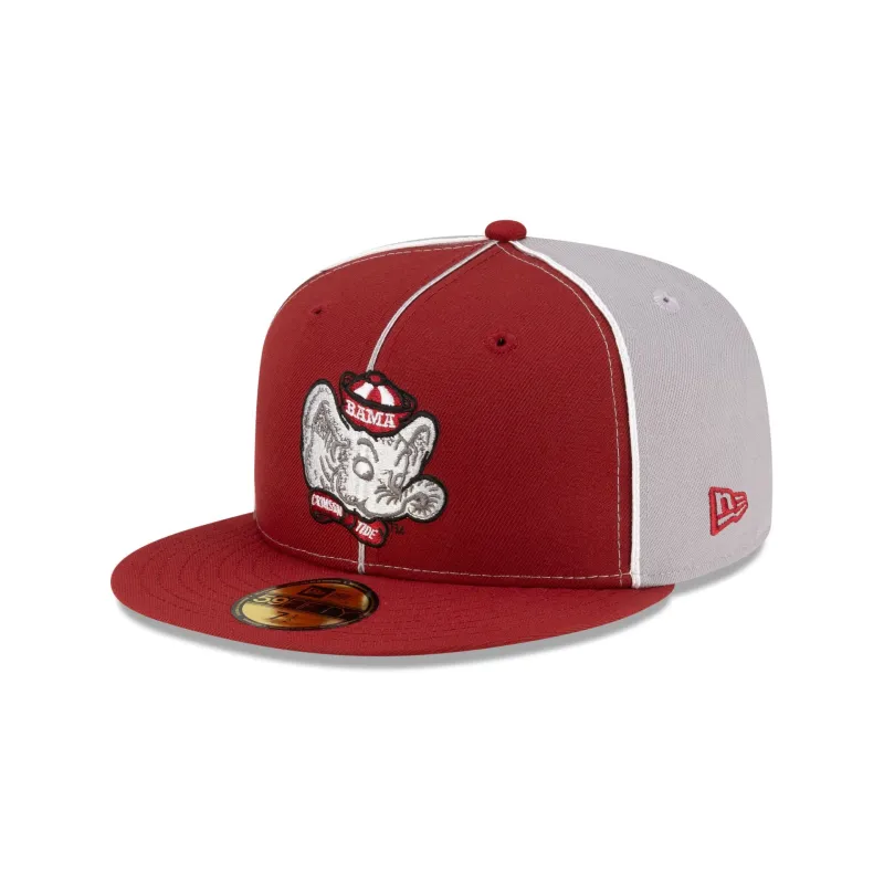 Just Caps College Pinwheel Alabama Crimson Tide College Vault 59FIFTY Fitted Hat made by New Era