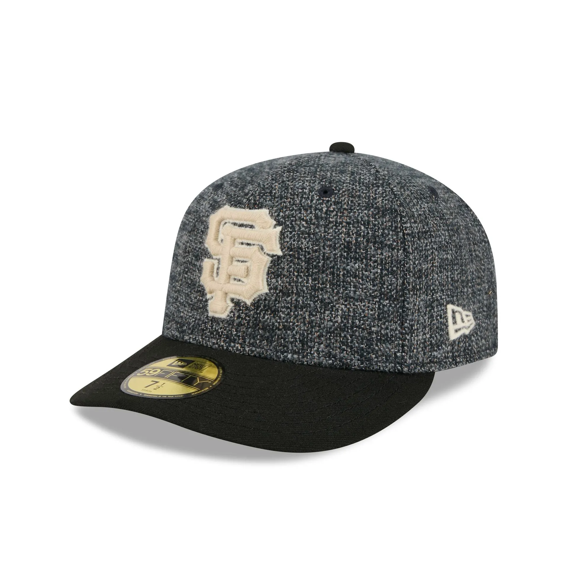 San Francisco Giants Three Looms Tweedy Cotton Black 59FIFTY Fitted Hat sold by New Era