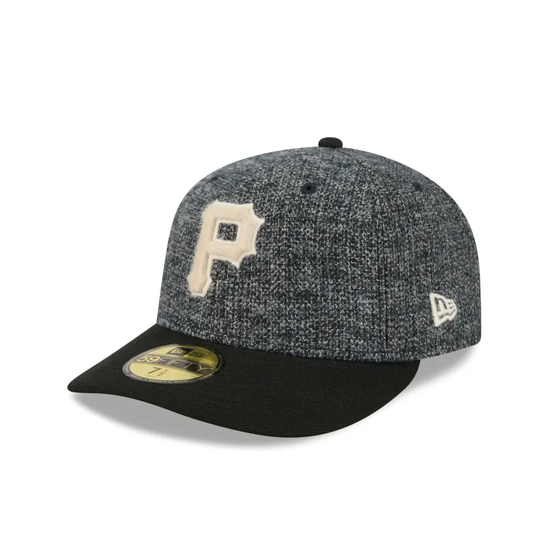 Pittsburgh Pirates Three Looms Tweedy Cotton Black 59FIFTY Fitted Hat sold by New Era