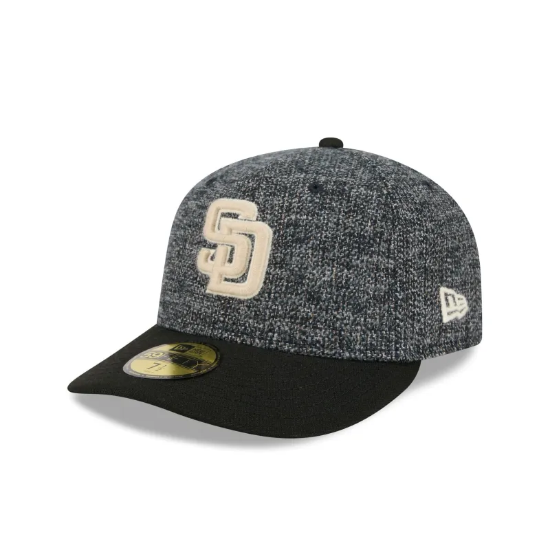 San Diego Padres Three Looms Tweedy Cotton Black 59FIFTY Fitted Hat sold by New Era