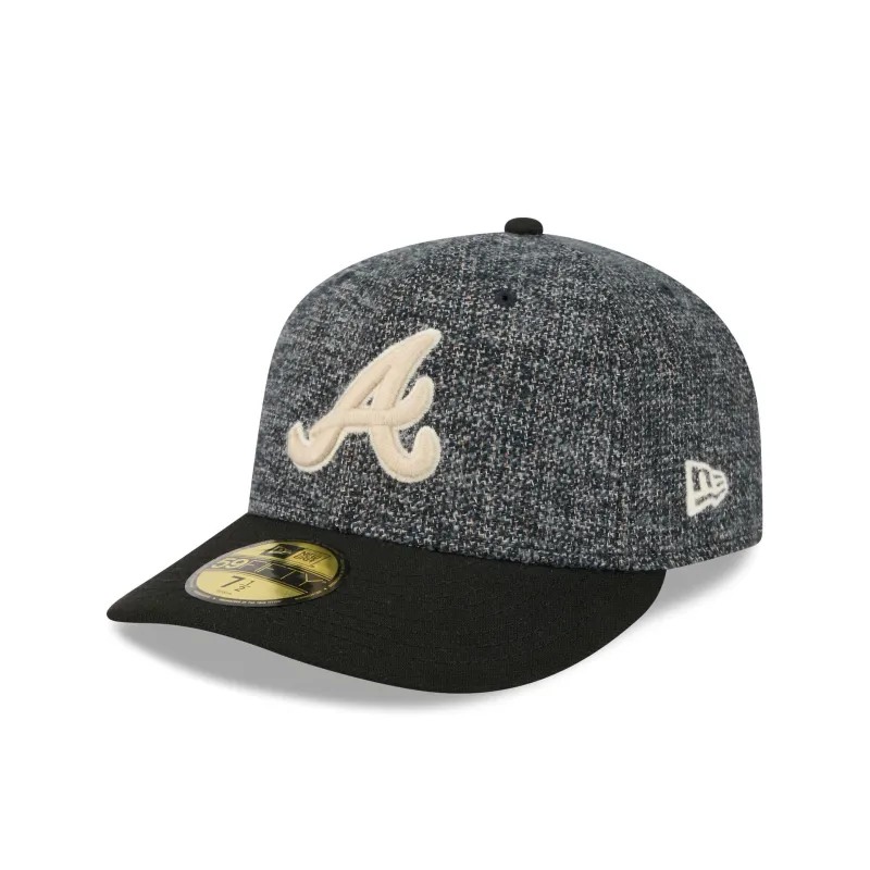 Atlanta Braves Three Looms Tweedy Cotton Black 59FIFTY Fitted Hat sold by New Era