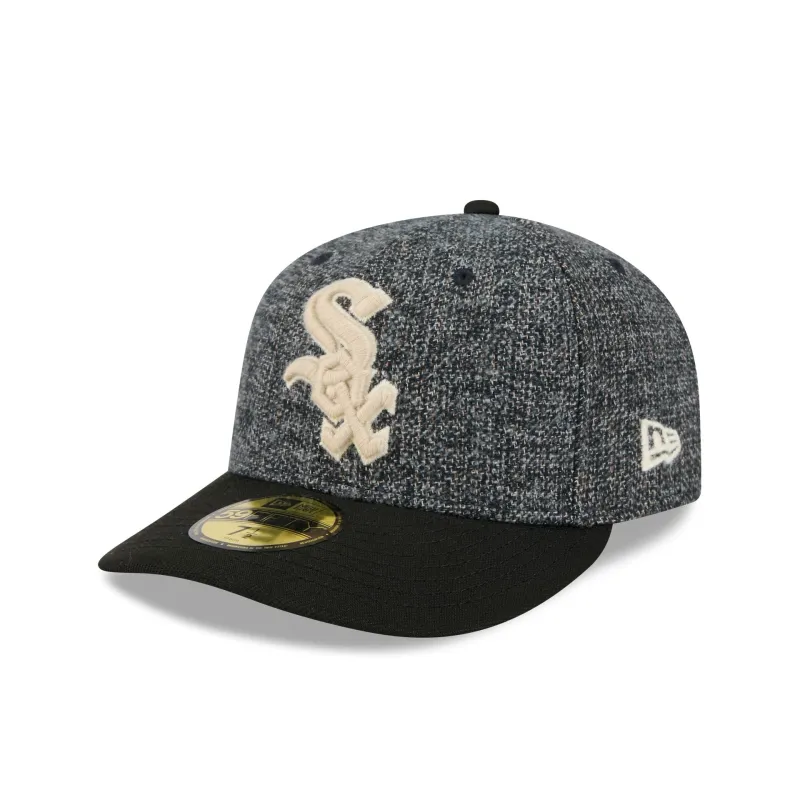 Chicago White Sox Three Looms Tweedy Cotton Black 59FIFTY Fitted Hat made by New Era