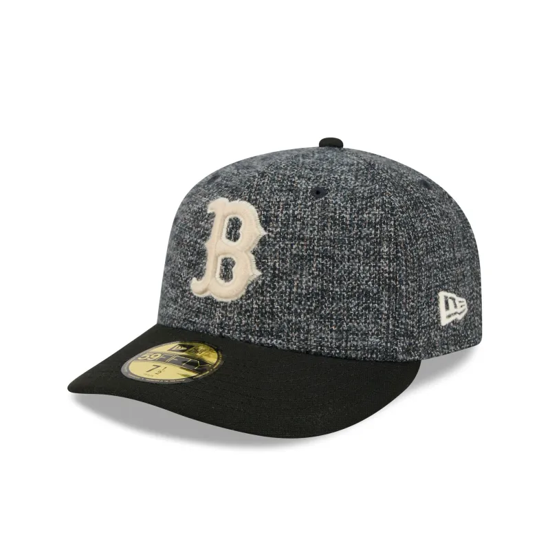 Boston Red Sox Three Looms Tweedy Cotton Black 59FIFTY Fitted Hat sold by New Era
