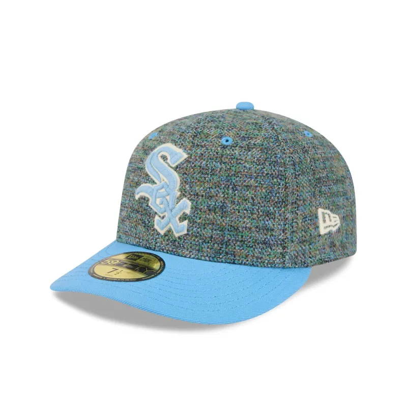 Chicago White Sox Three Looms Tweedy Cotton Radiant Blue 59FIFTY Fitted Hat made by New Era