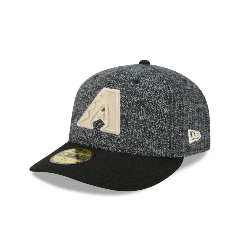 Arizona Diamondbacks Three Looms Tweedy Cotton Black 59FIFTY Fitted Hat made by New Era