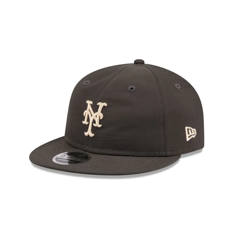 New York Mets Three Looms Nylon Black Retro Crown 9FIFTY Adjustable Hat made by New Era