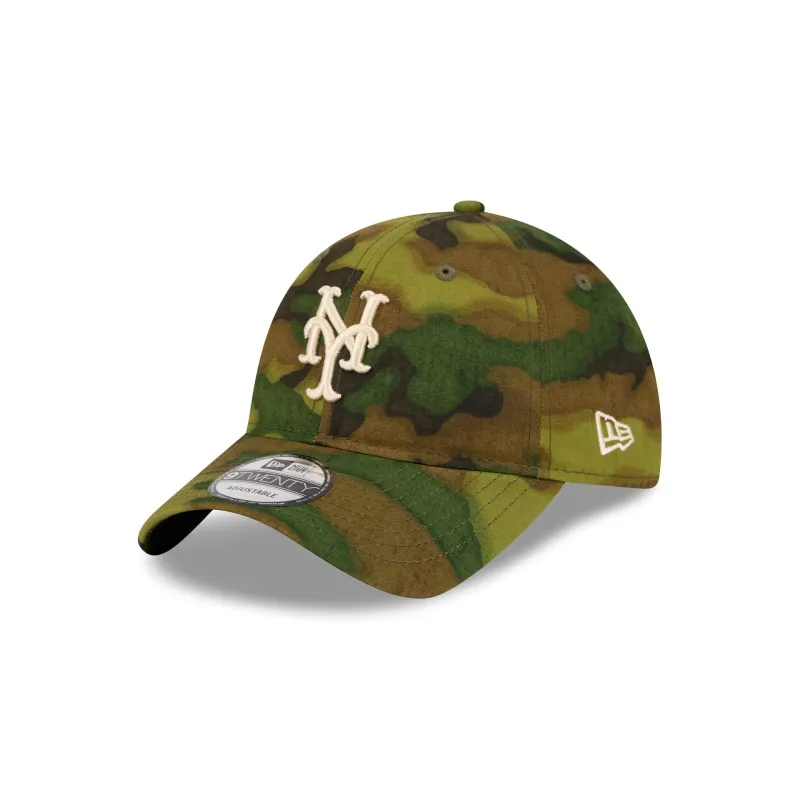 New York Mets Three Looms Ripstop Camo 9TWENTY Adjustable Hat sold by New Era