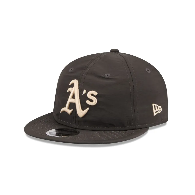 Athletics Three Looms Nylon Black Retro Crown 9FIFTY Adjustable Hat made by New Era