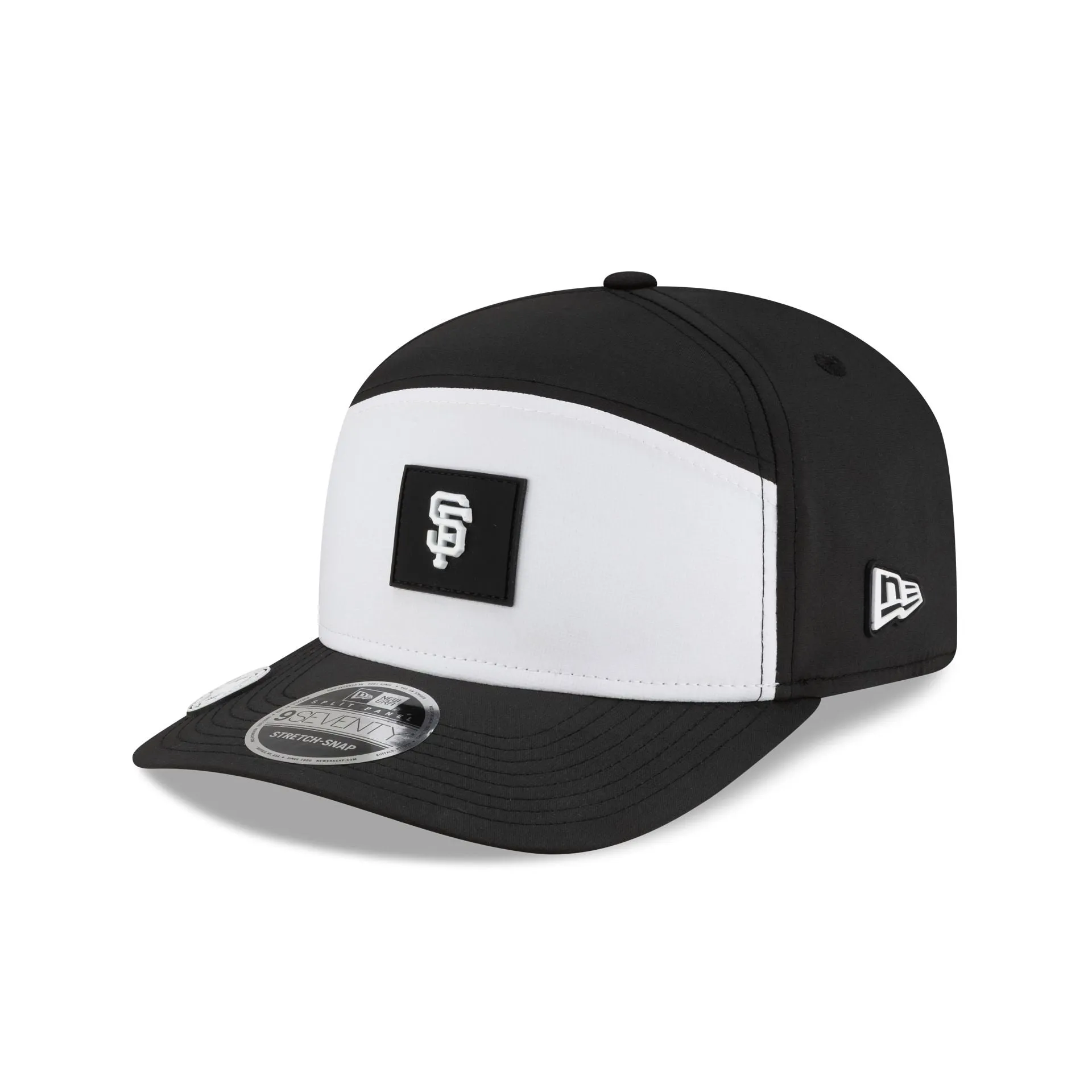 San Francisco Giants 2026 Clubhouse Black & White Split Panel 9SEVENTY Stretch-Snap Hat sold by New Era product image thumbnail 3