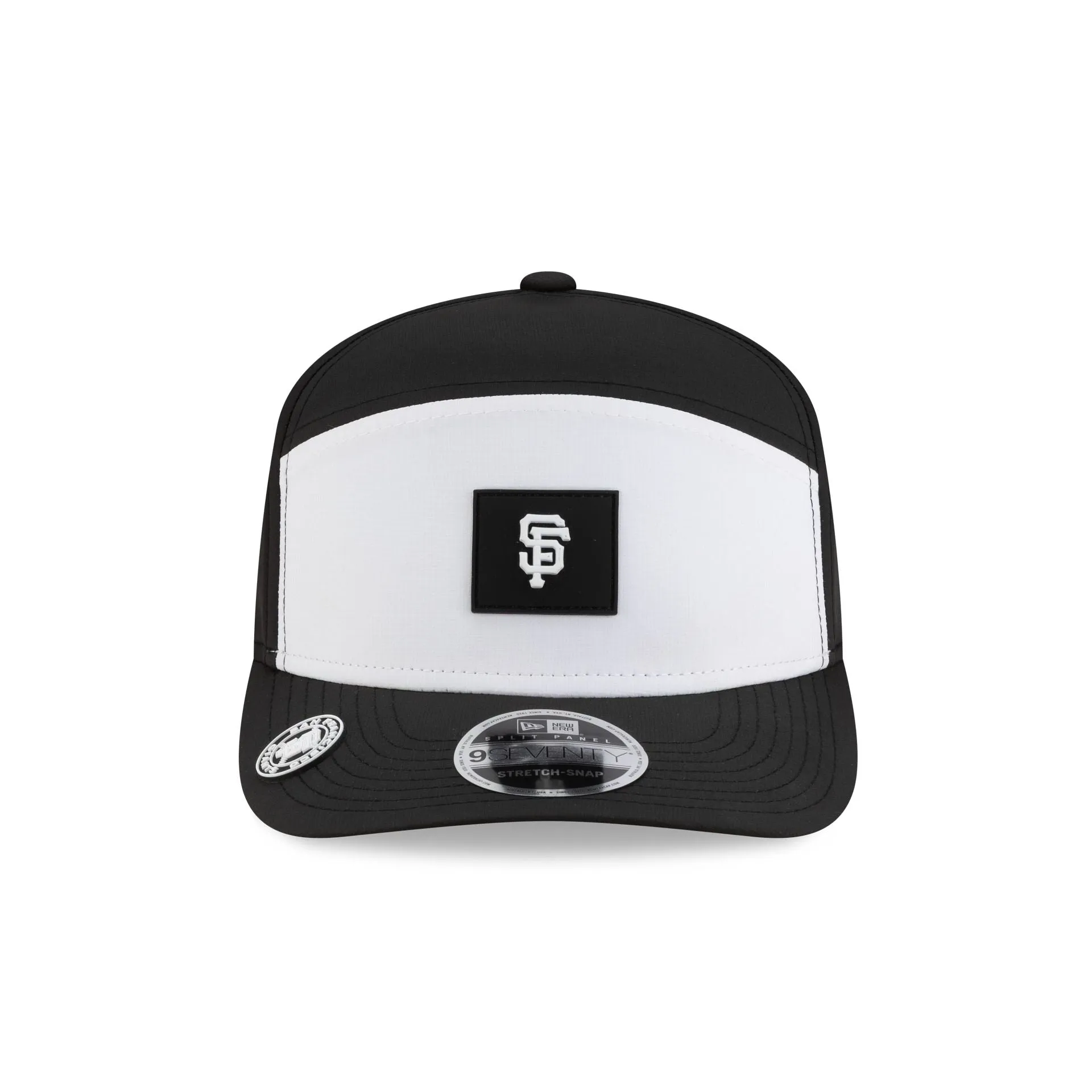 San Francisco Giants 2026 Clubhouse Black & White Split Panel 9SEVENTY Stretch-Snap Hat sold by New Era product image thumbnail 2