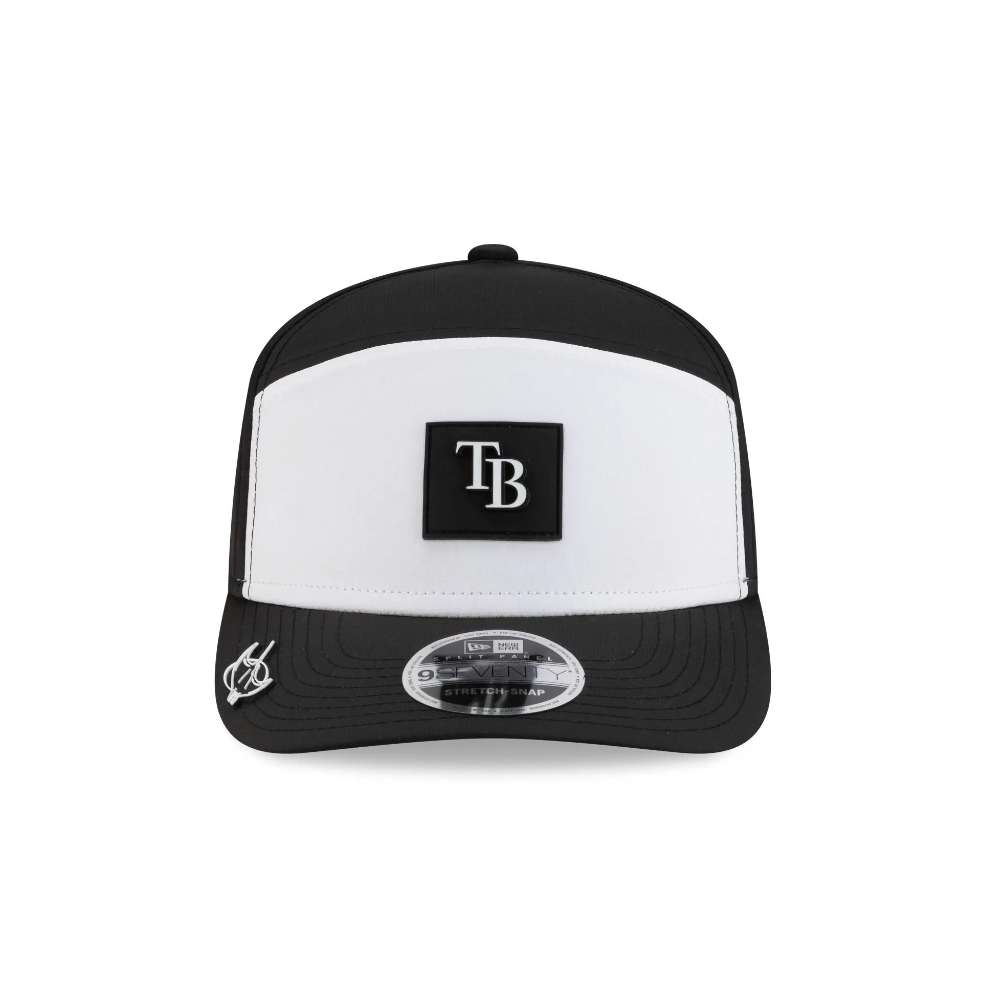 Tampa Bay Rays 2026 Clubhouse Black & White Split Panel 9SEVENTY Stretch-Snap Hat sold by New Era product image thumbnail 2