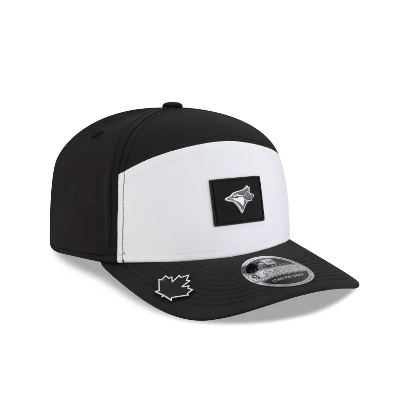 Toronto Blue Jays 2026 Clubhouse Black & White Split Panel 9SEVENTY Stretch-Snap Hat sold by New Era