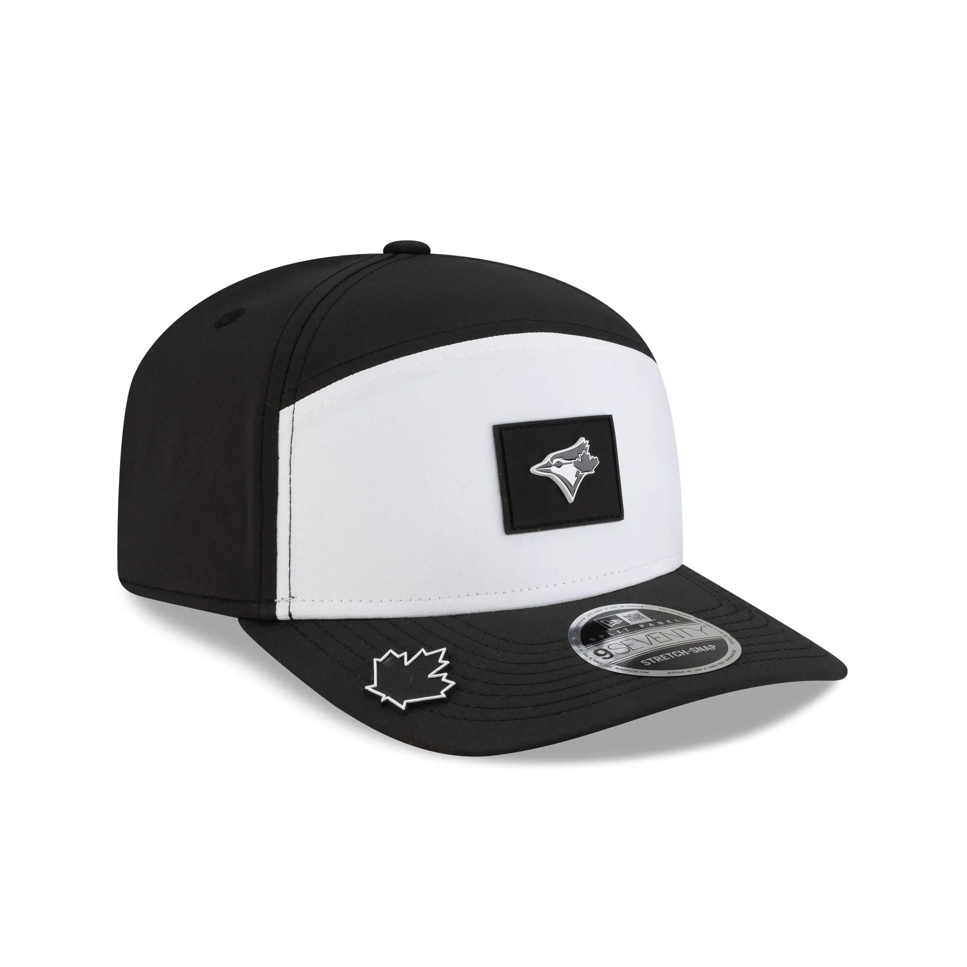 Toronto Blue Jays 2026 Clubhouse Black & White Split Panel 9SEVENTY Stretch-Snap Hat sold by New Era