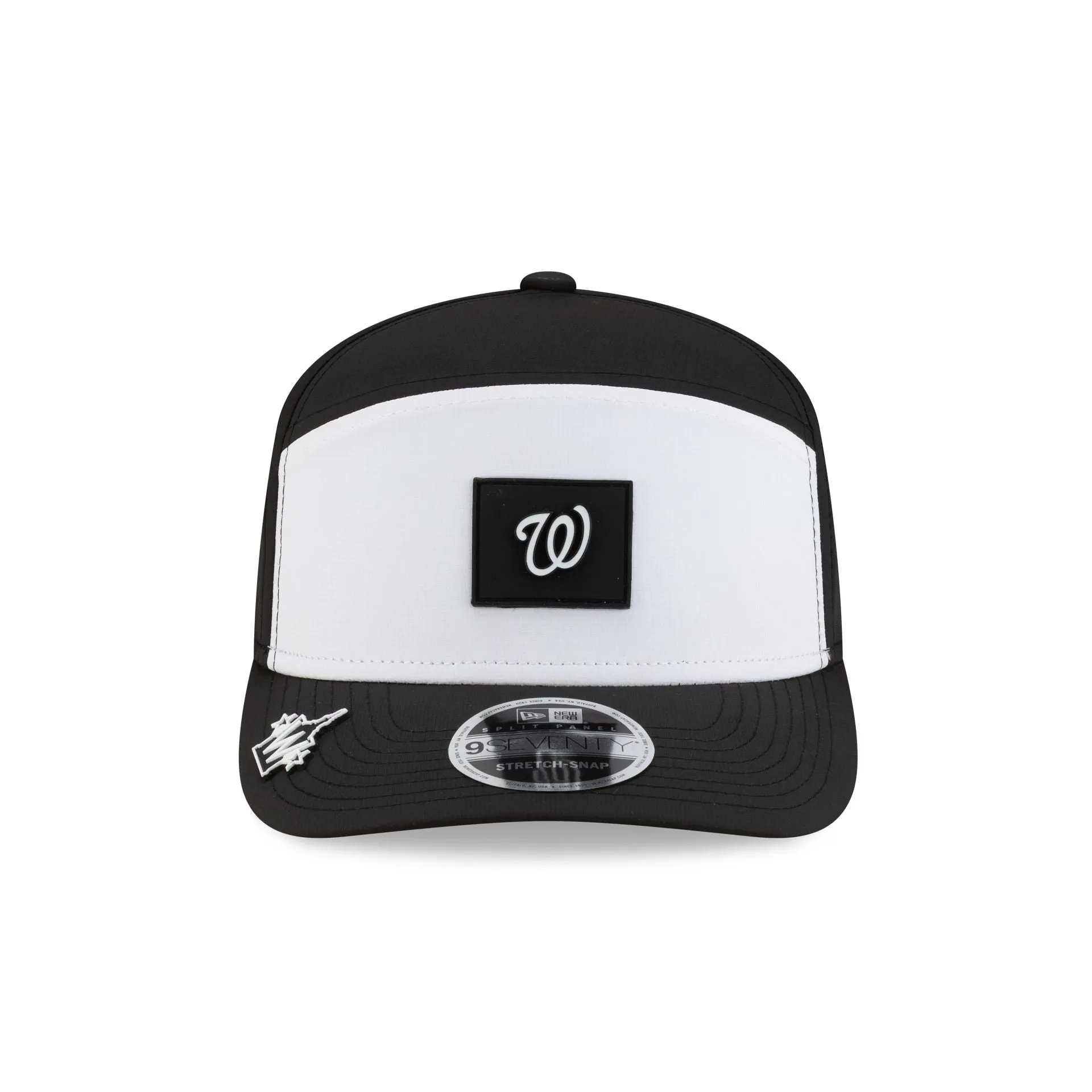 Washington Nationals 2026 Clubhouse Black & White Split Panel 9SEVENTY Stretch-Snap Hat sold by New Era product image thumbnail 2