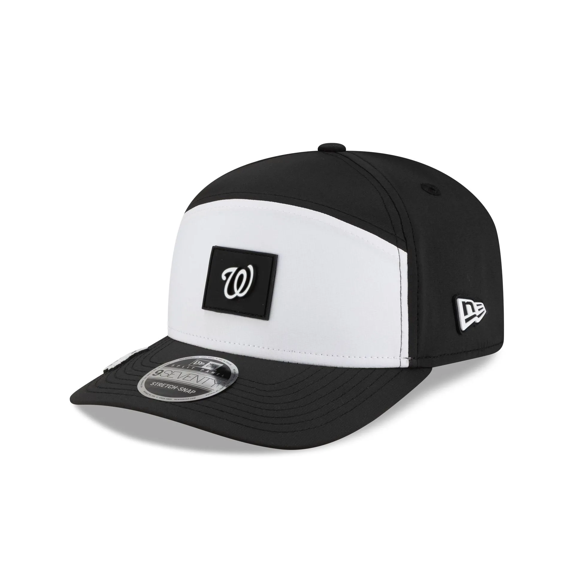 Washington Nationals 2026 Clubhouse Black & White Split Panel 9SEVENTY Stretch-Snap Hat sold by New Era product image thumbnail 3