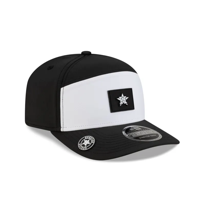 Houston Astros 2026 Clubhouse Black & White Split Panel 9SEVENTY Stretch-Snap Hat made by New Era