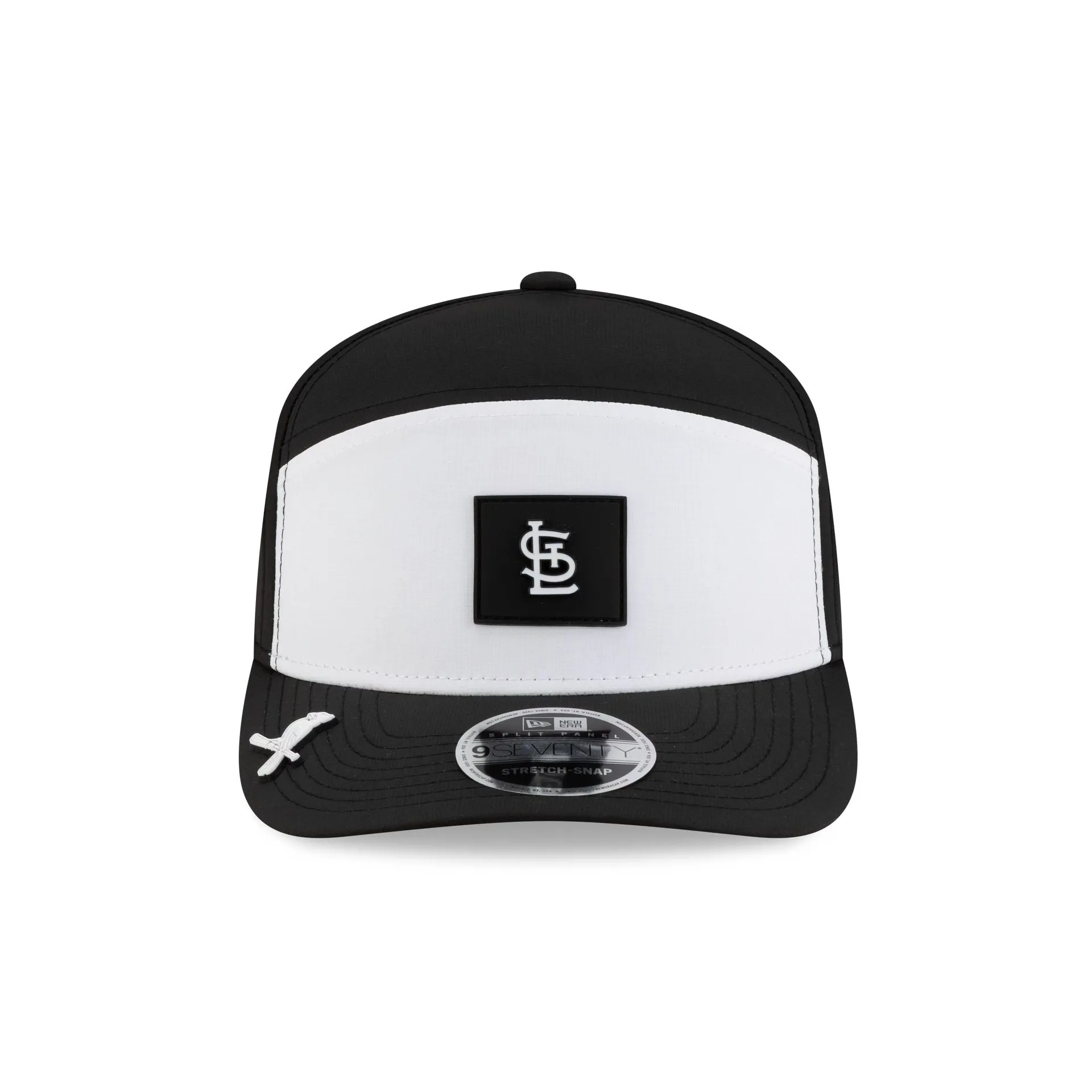 St. Louis Cardinals 2026 Clubhouse Black & White Split Panel 9SEVENTY Stretch-Snap Hat sold by New Era product image thumbnail 2
