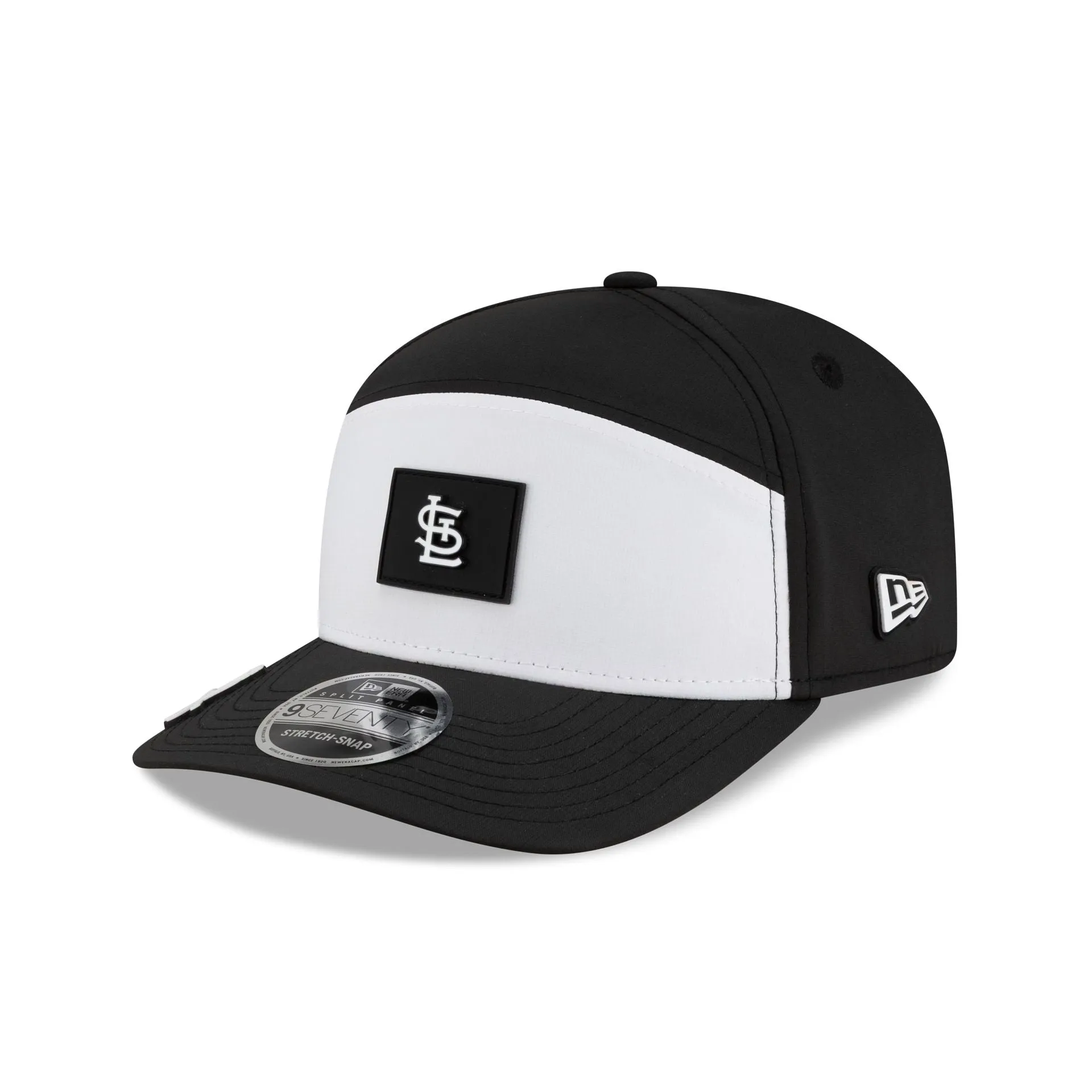 St. Louis Cardinals 2026 Clubhouse Black & White Split Panel 9SEVENTY Stretch-Snap Hat sold by New Era product image thumbnail 3
