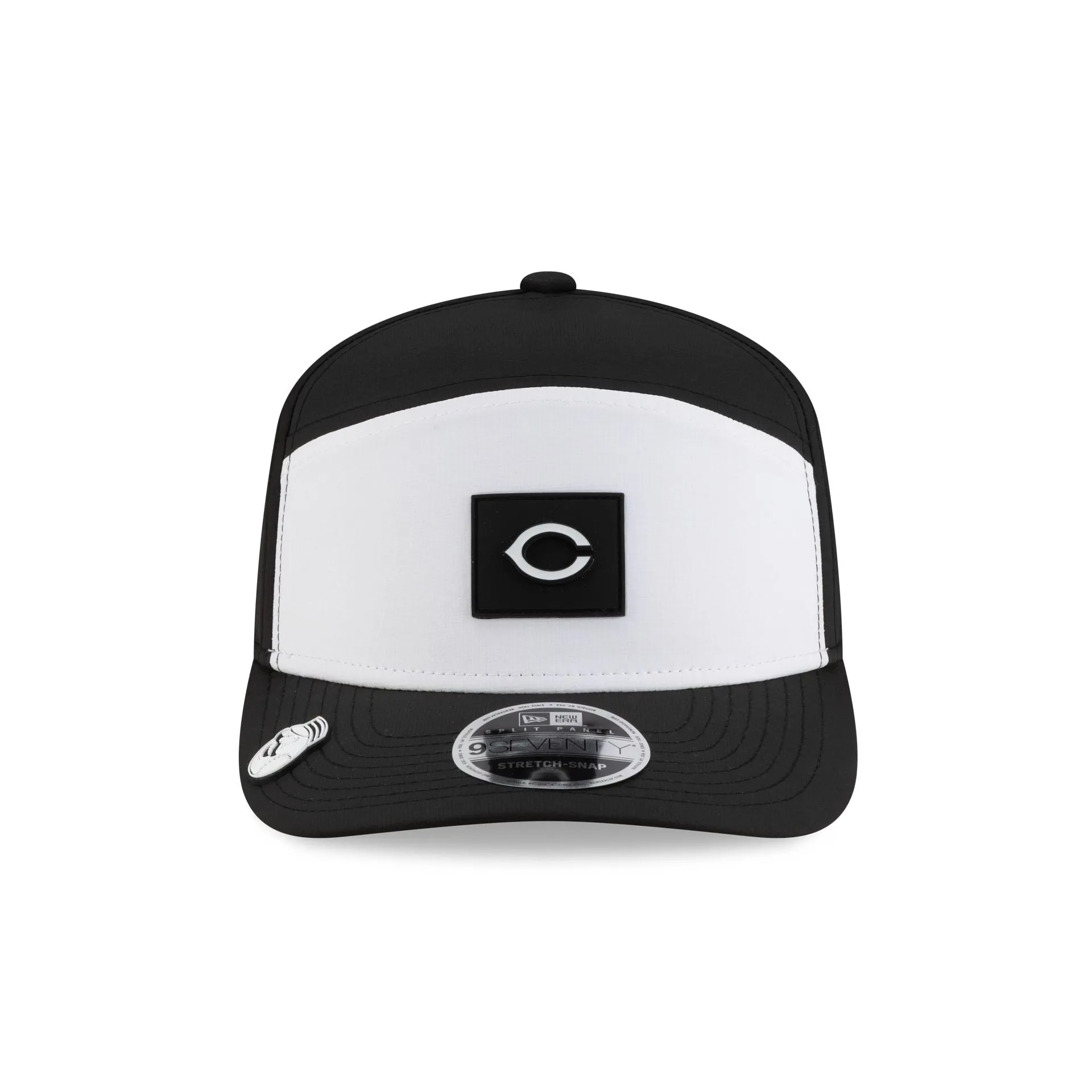 Cincinnati Reds 2026 Clubhouse Black & White Split Panel 9SEVENTY Stretch-Snap Hat sold by New Era product image thumbnail 2