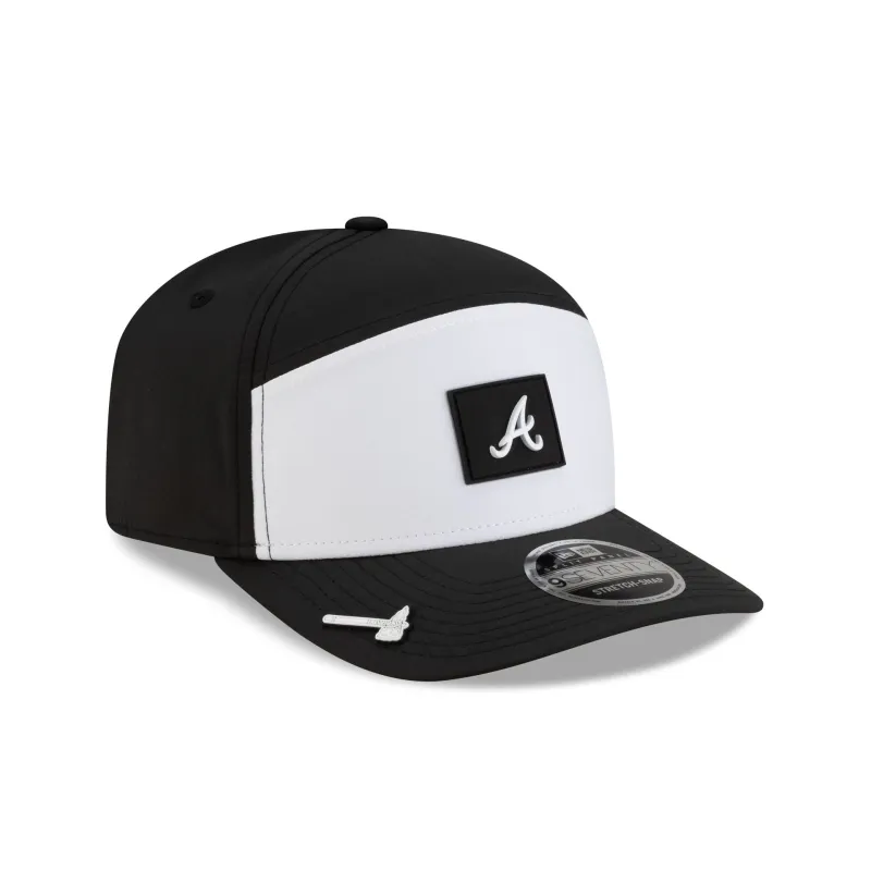 Atlanta Braves 2026 Clubhouse Black & White Split Panel 9SEVENTY Stretch-Snap Hat sold by New Era