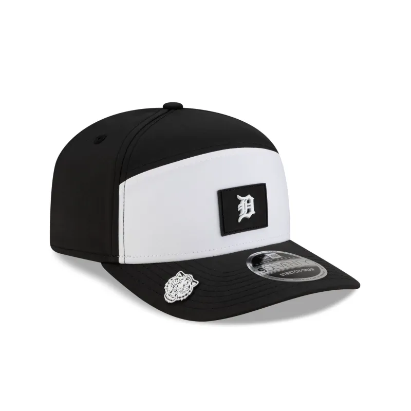 Detroit Tigers 2026 Clubhouse Black & White Split Panel 9SEVENTY Stretch-Snap Hat made by New Era