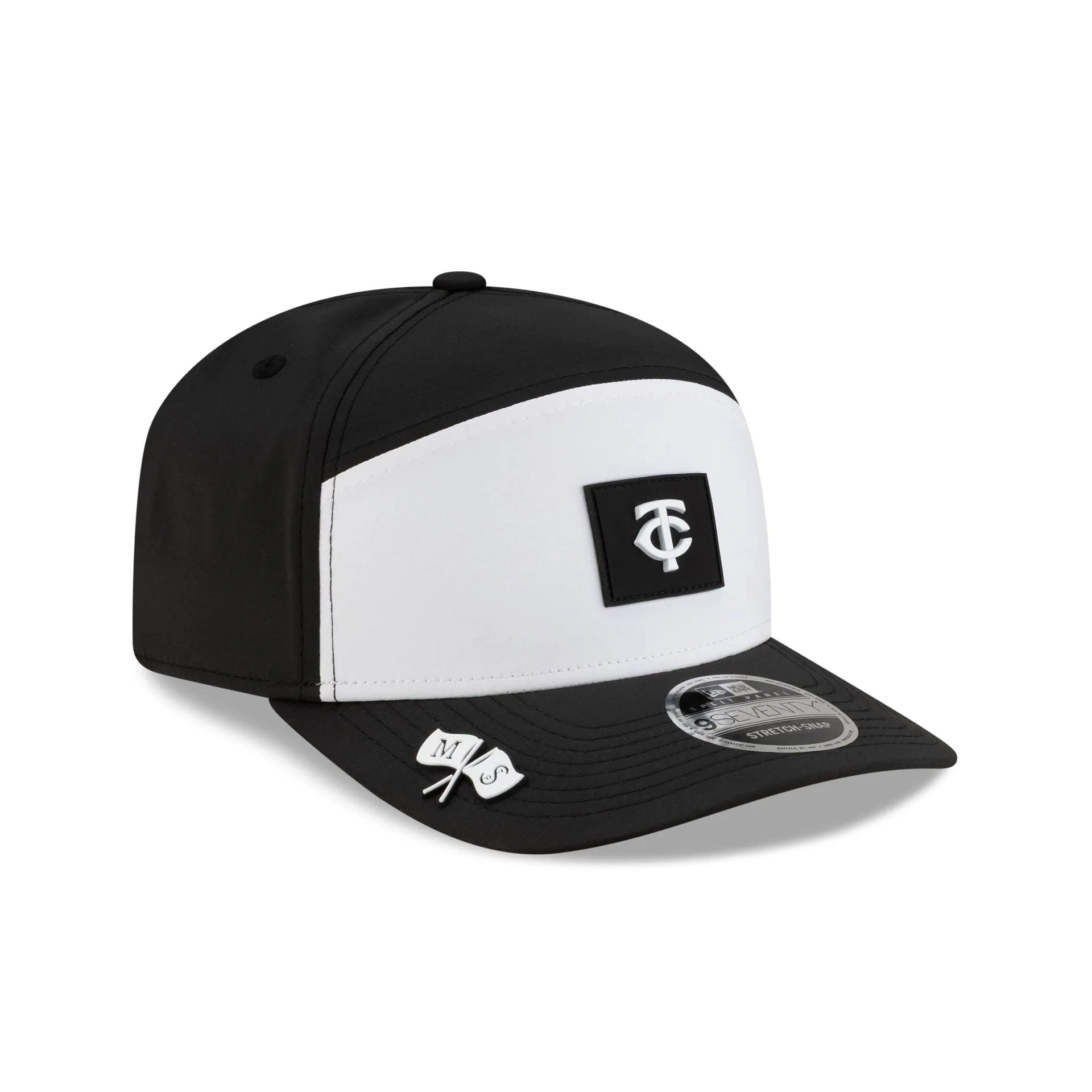 Minnesota Twins 2026 Clubhouse Black & White Split Panel 9SEVENTY Stretch-Snap Hat sold by New Era