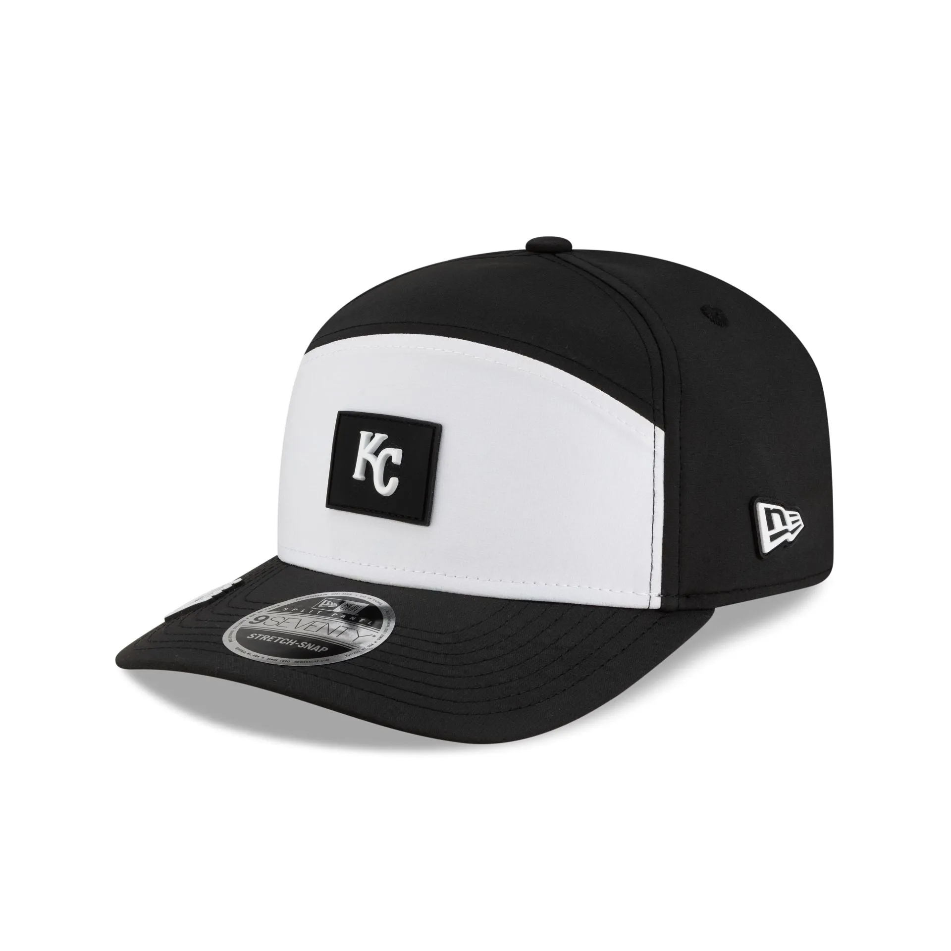 Kansas City Royals 2026 Clubhouse Black & White Split Panel 9SEVENTY Stretch-Snap Hat sold by New Era product image thumbnail 3