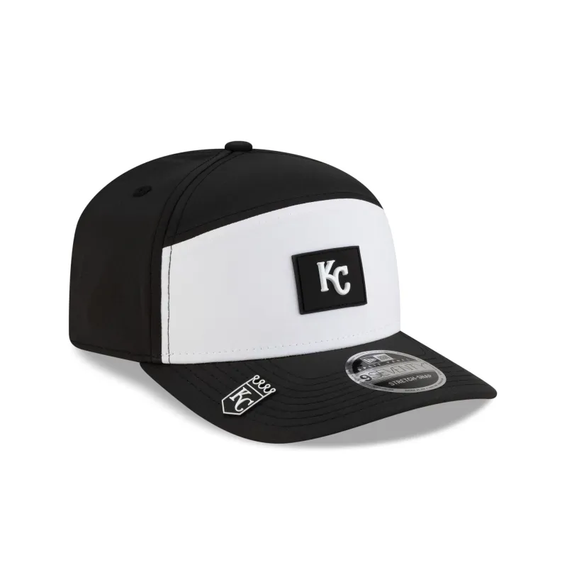 Kansas City Royals 2026 Clubhouse Black & White Split Panel 9SEVENTY Stretch-Snap Hat sold by New Era