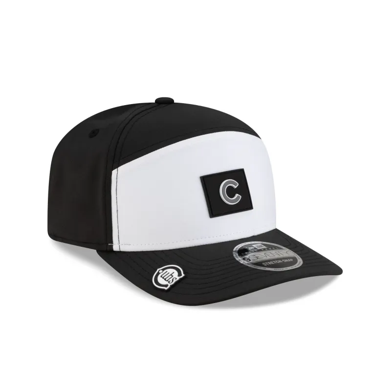 Chicago Cubs 2026 Clubhouse Black & White Split Panel 9SEVENTY Stretch-Snap Hat made by New Era