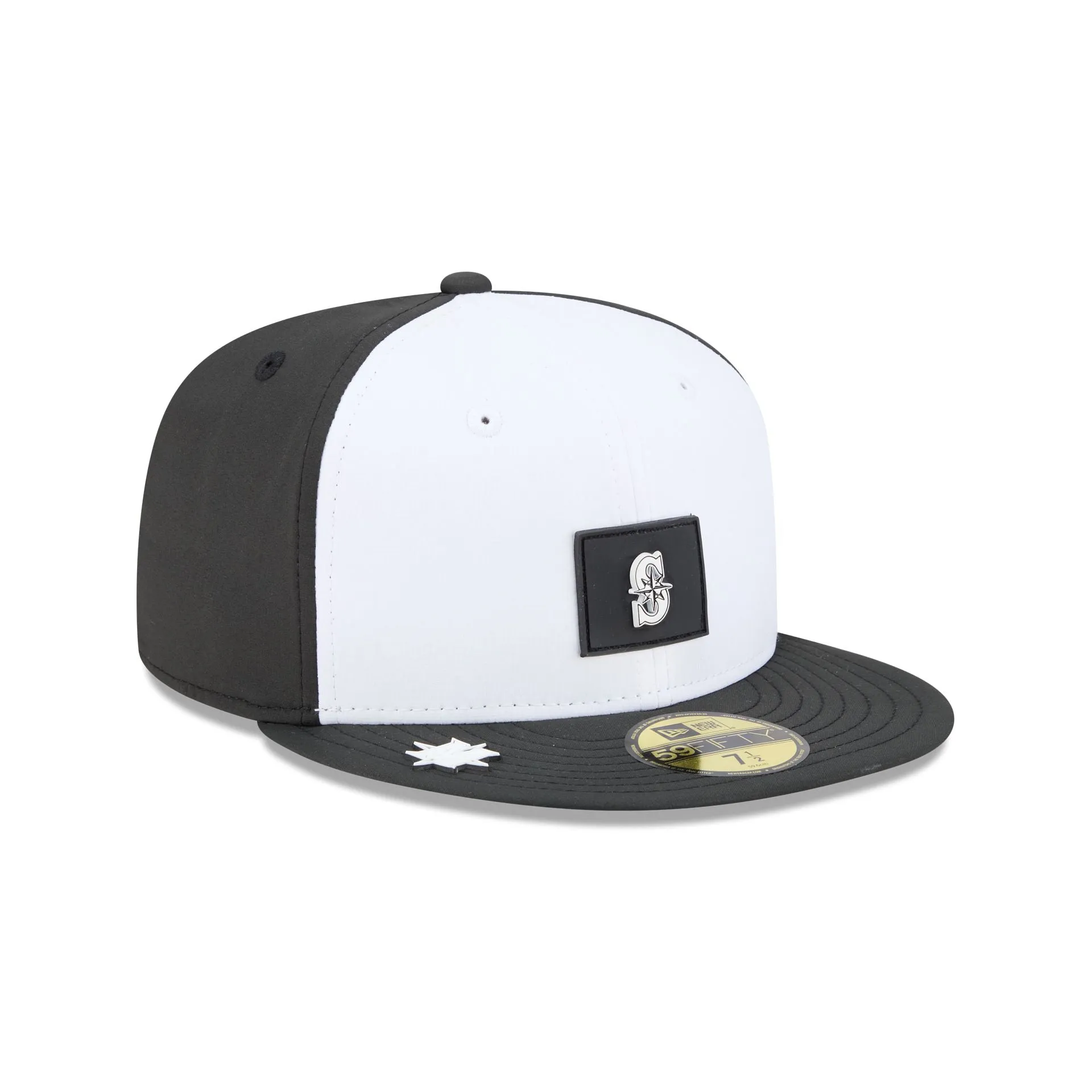 Seattle Mariners 2026 Clubhouse Black & White 59FIFTY Fitted Hat sold by New Era