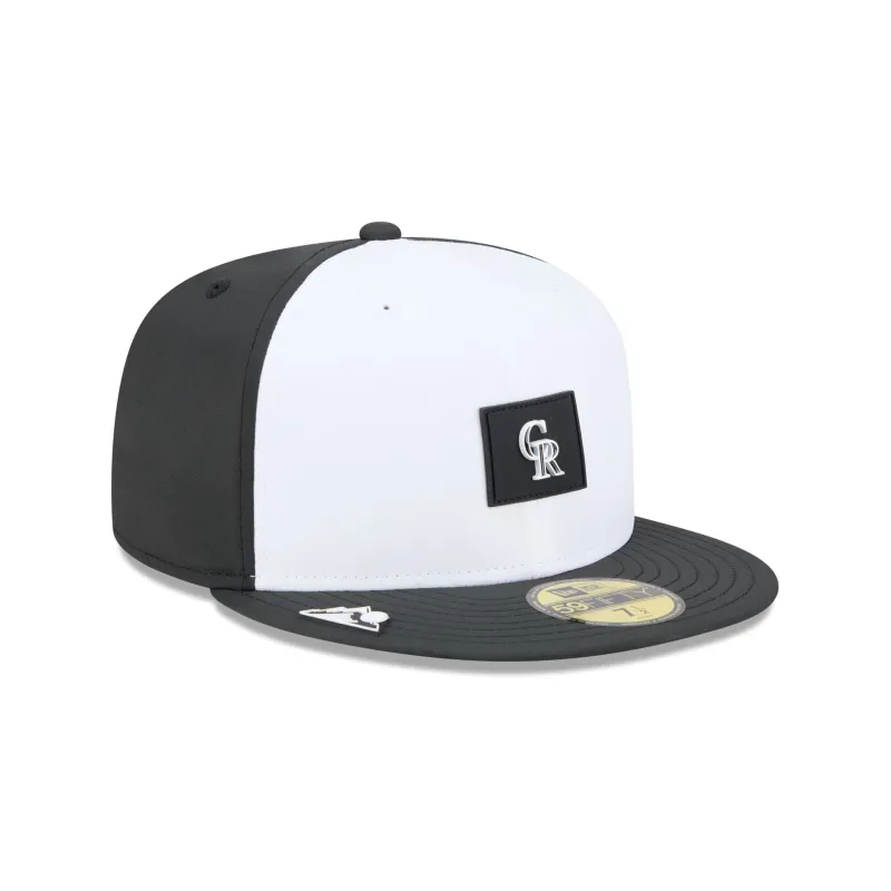 Colorado Rockies 2026 Clubhouse Black & White 59FIFTY Fitted Hat sold by New Era