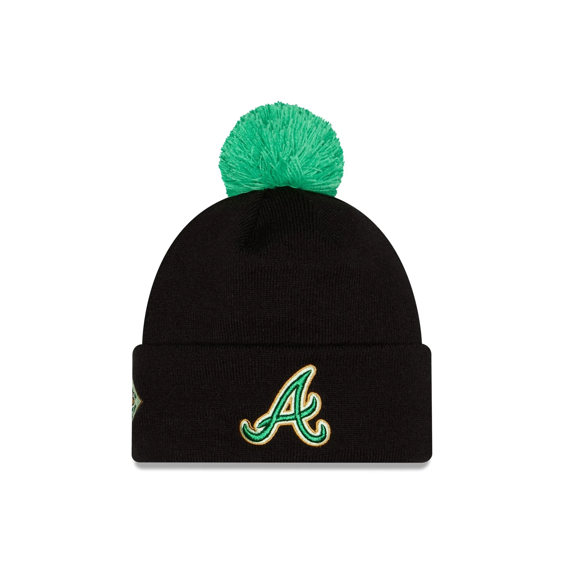 Atlanta Braves St. Patrick's Day 2026 Pom Knit Hat sold by New Era