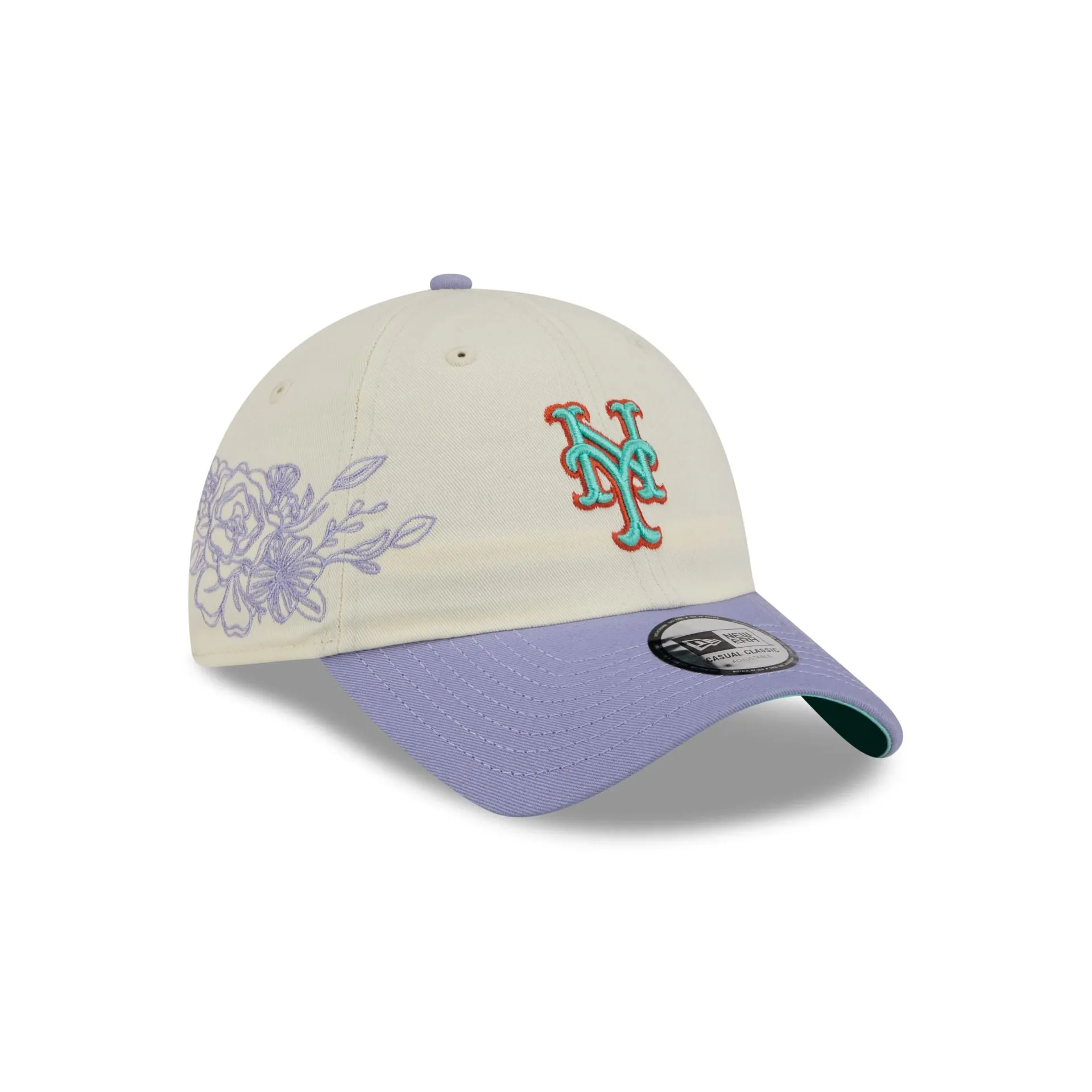 New York Mets Lavender Flowers Casual Classic Adjustable Hat sold by New Era