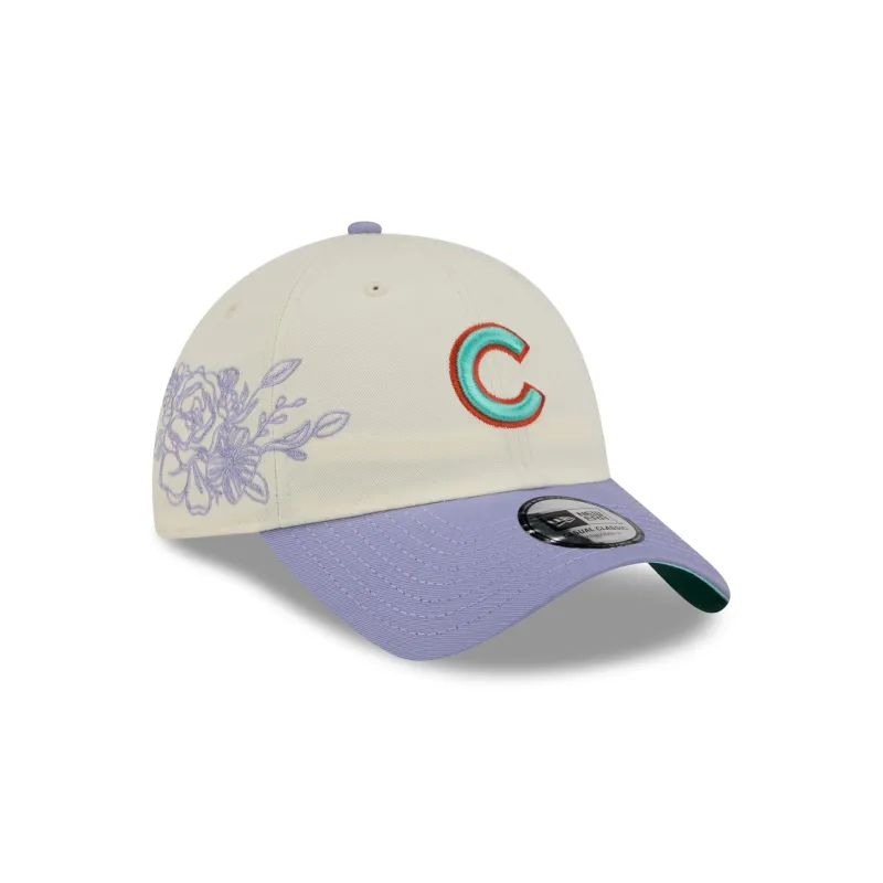 Chicago Cubs Lavender Flowers Casual Classic Adjustable Hat made by New Era