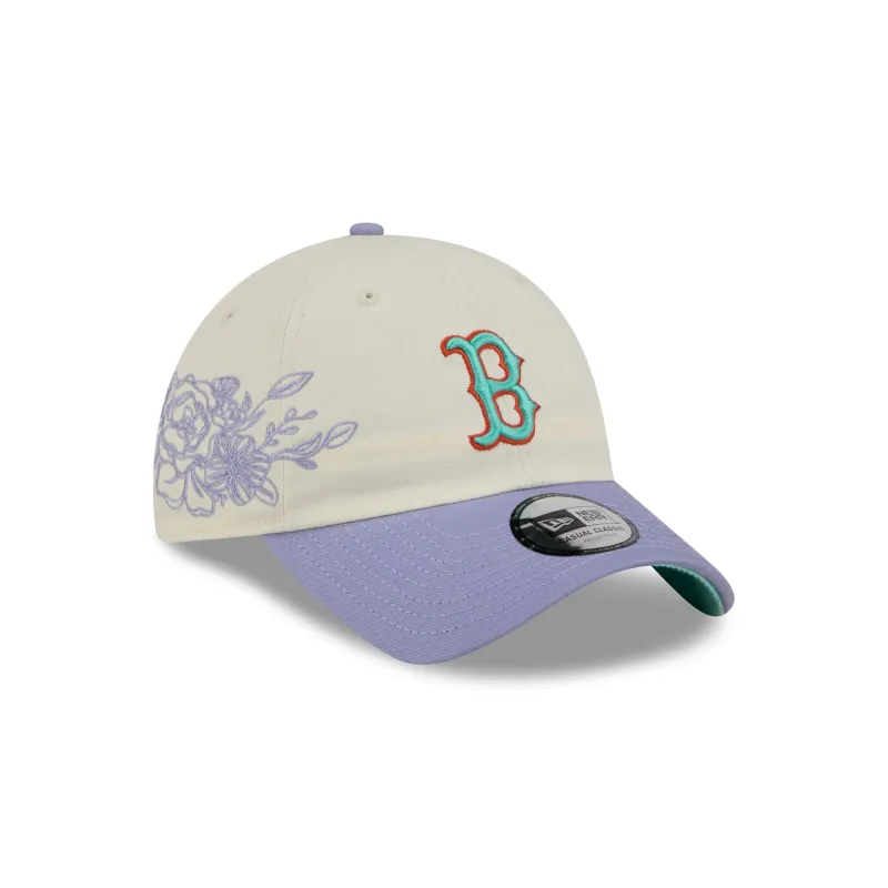 Boston Red Sox Lavender Flowers Casual Classic Adjustable Hat sold by New Era