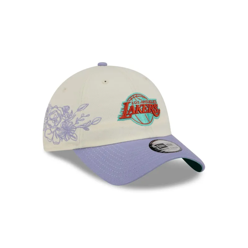 Los Angeles Lakers Lavender Flowers Casual Classic Adjustable Hat sold by New Era