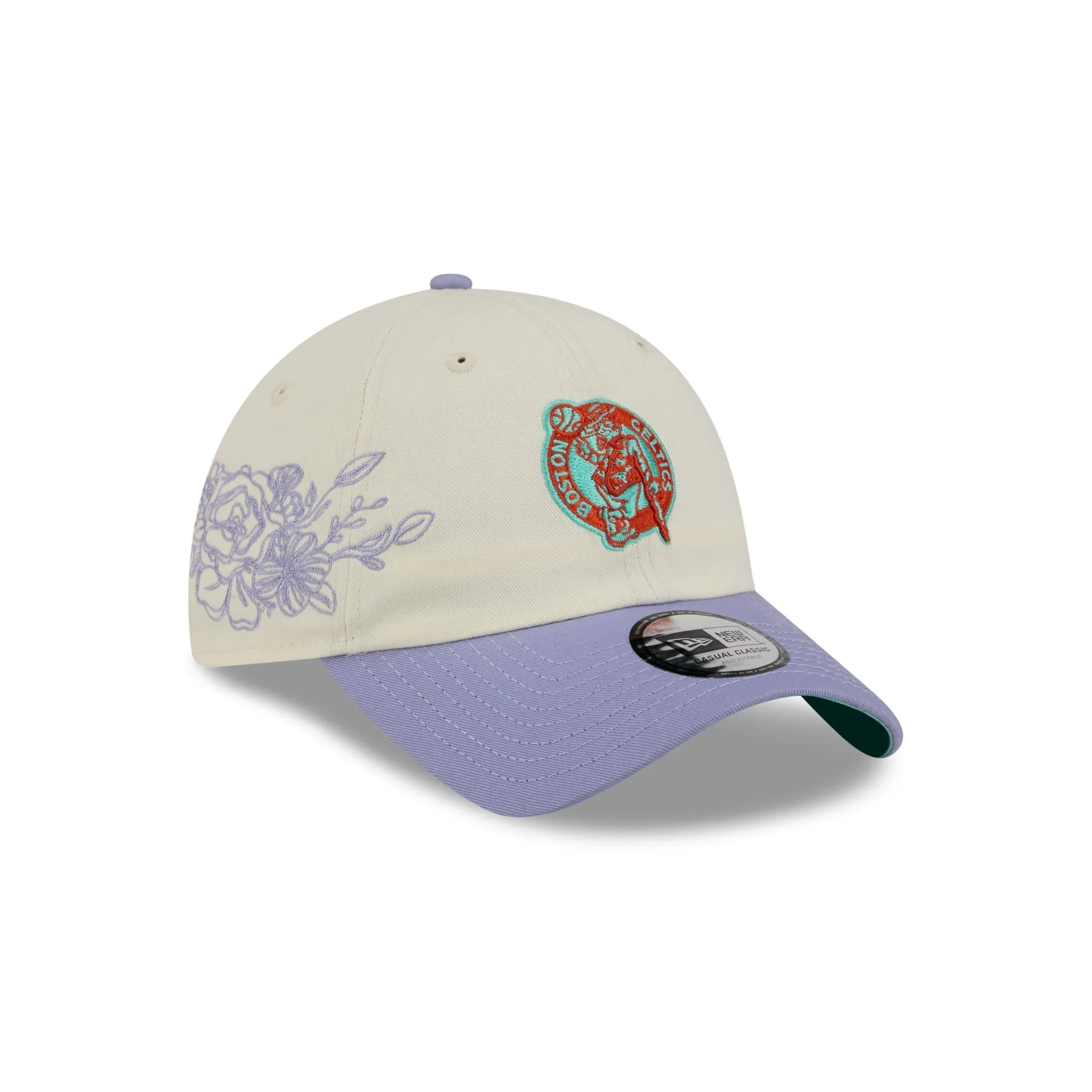Boston Celtics Lavender Flowers Casual Classic Adjustable Hat sold by New Era