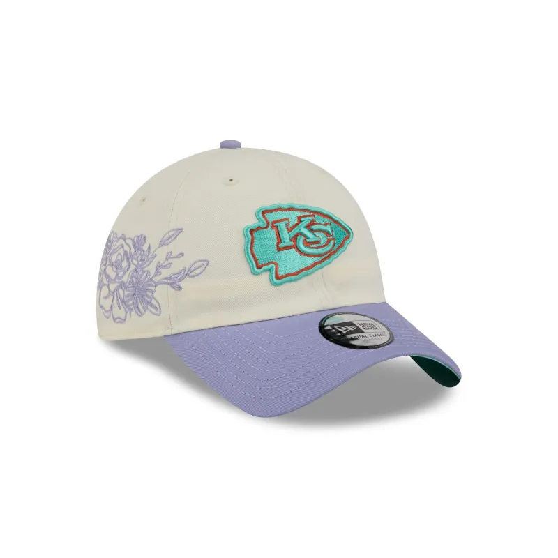 Kansas City Chiefs Lavender Flowers Casual Classic Adjustable Hat sold by New Era