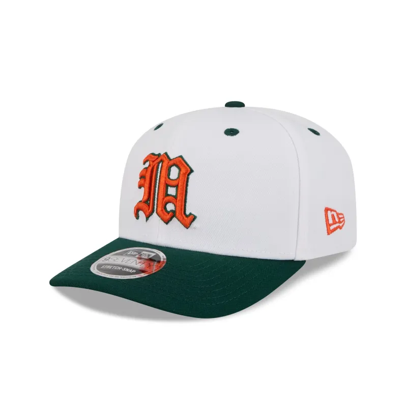 New Era x adidas Miami Hurricanes White 9SEVENTY Stretch-Snap Hat sold by New Era