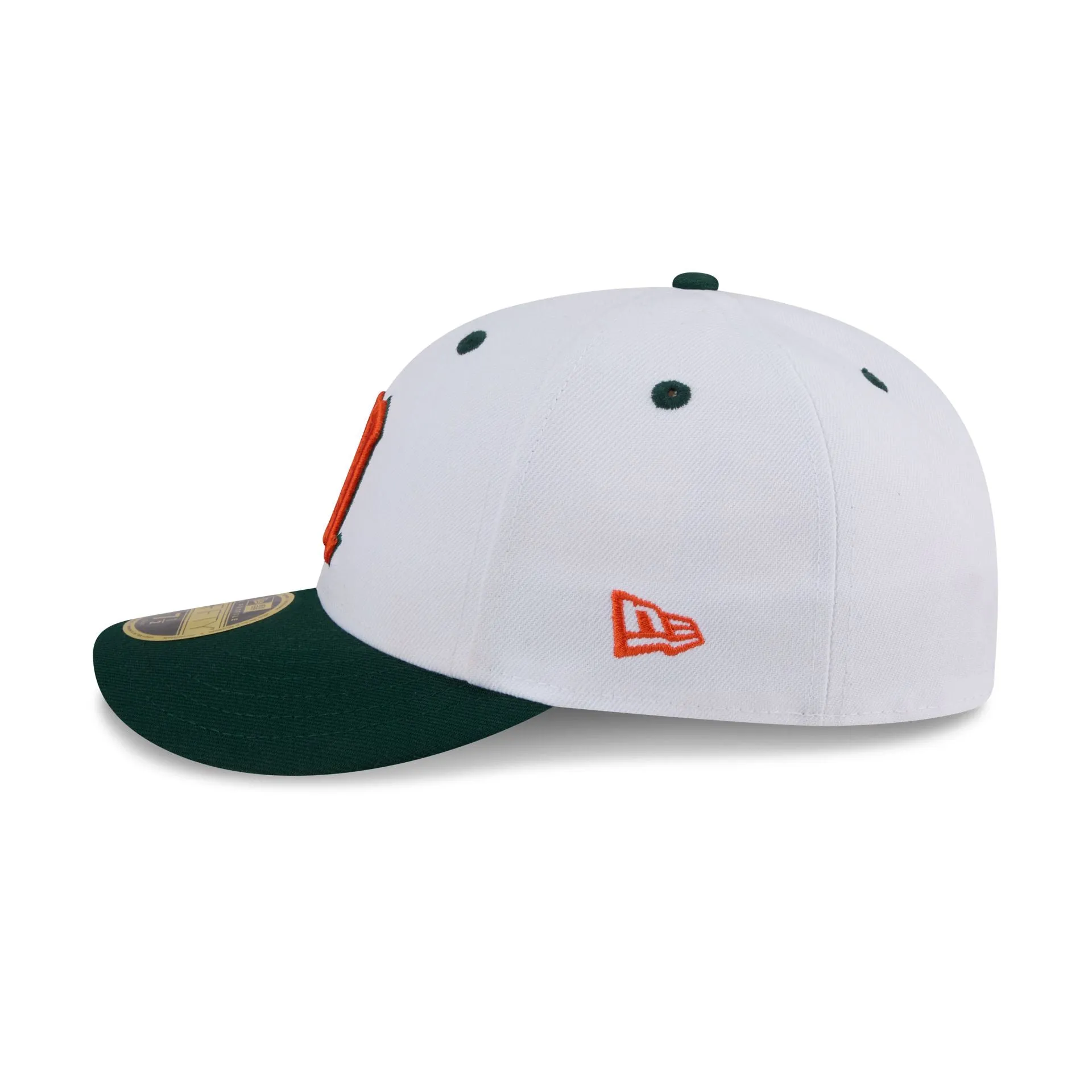 New Era x adidas Miami Hurricanes White Low Profile 59FIFTY Fitted Hat sold by New Era product image thumbnail 4