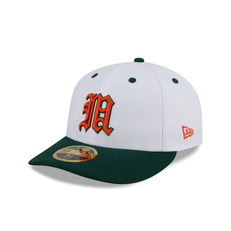 New Era x adidas Miami Hurricanes White Low Profile 59FIFTY Fitted Hat sold by New Era