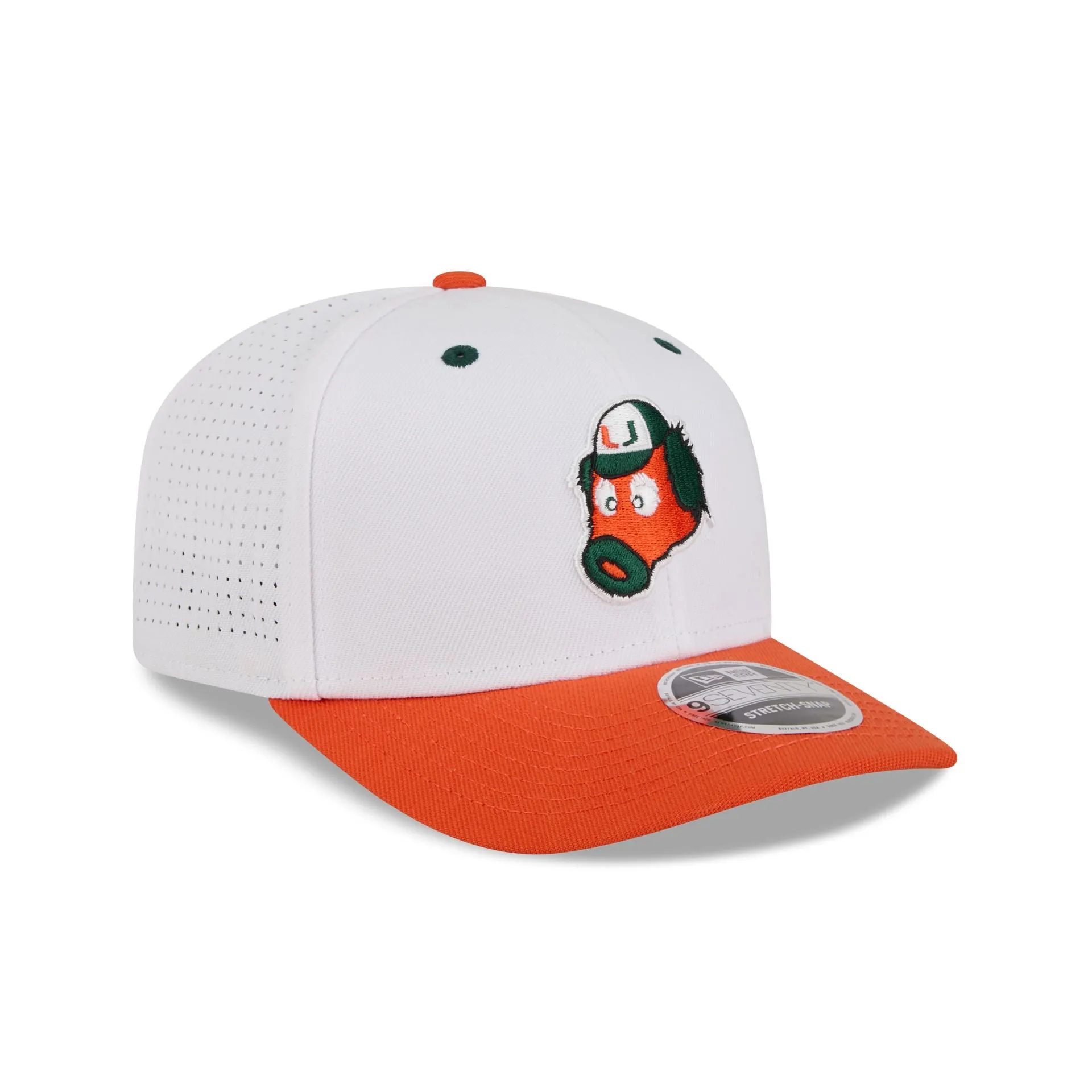 New Era x adidas Miami Hurricanes White Mascot 9SEVENTY Stretch-Snap Hat sold by New Era product image thumbnail 3