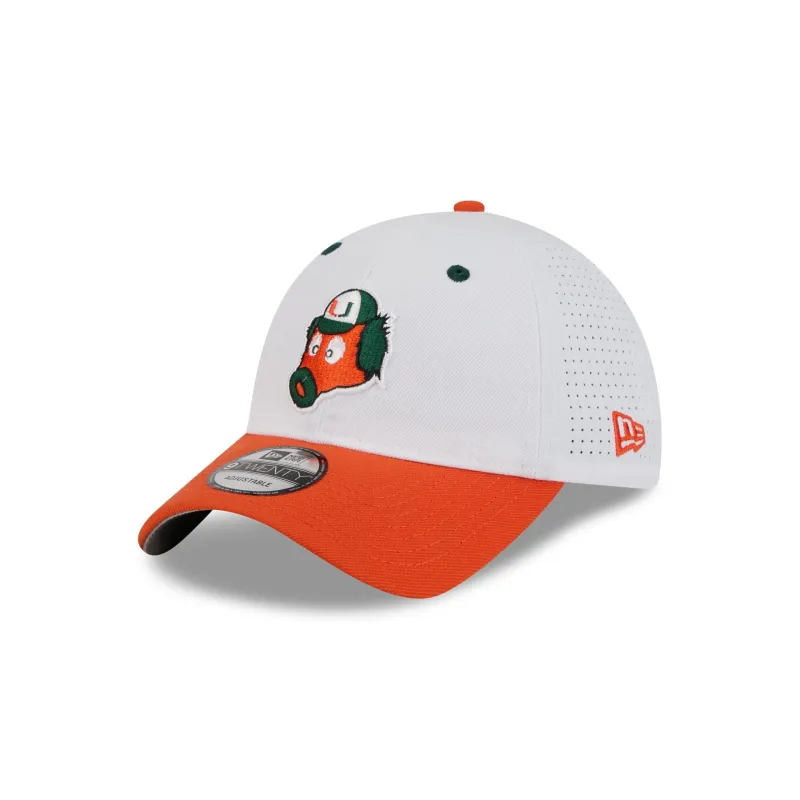 New Era x adidas Miami Hurricanes White Mascot 9TWENTY Adjustable Hat made by New Era